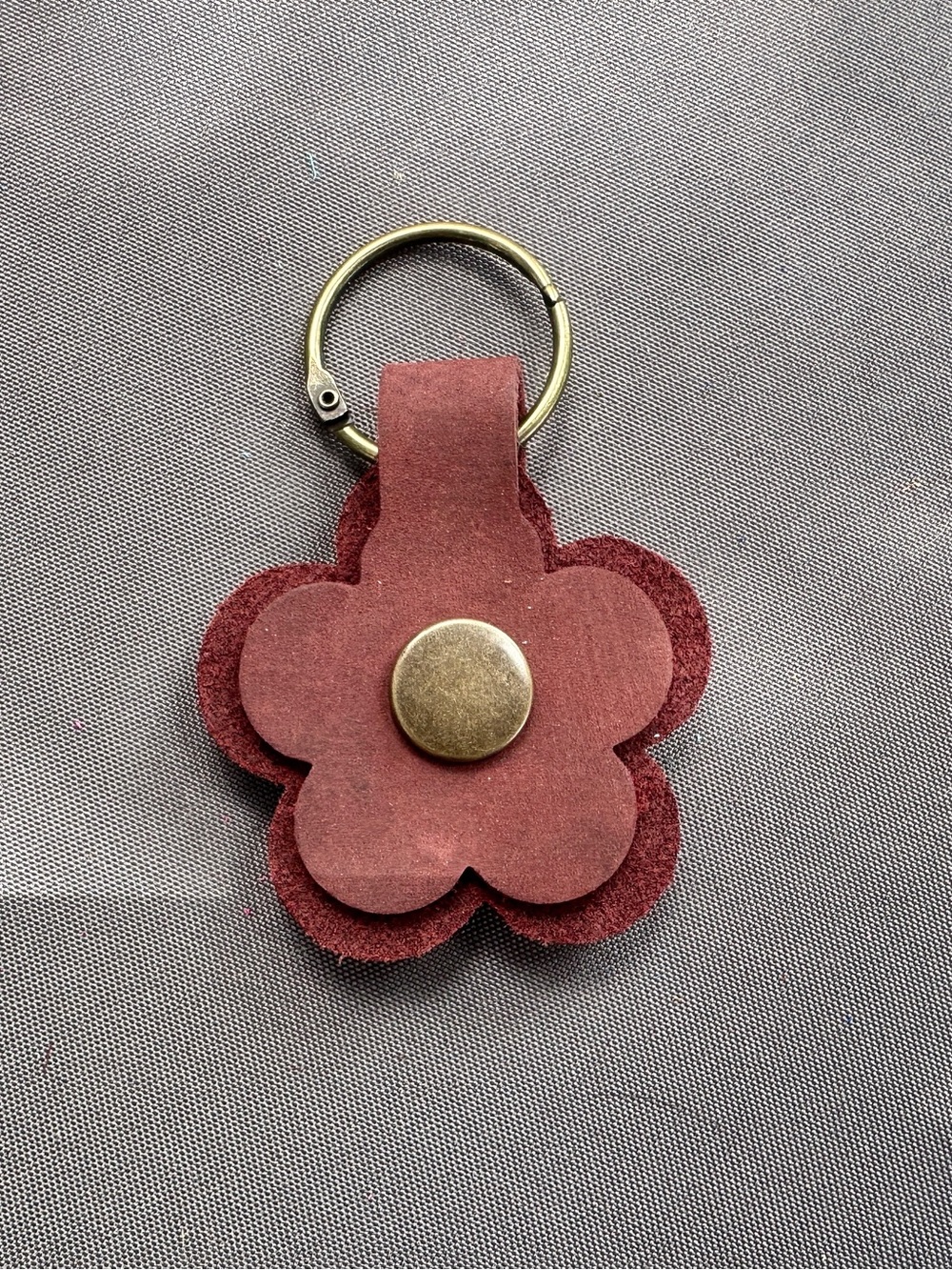 1 MERLOT Portland Leather inspired Snap Flower made with genuine PLG leather